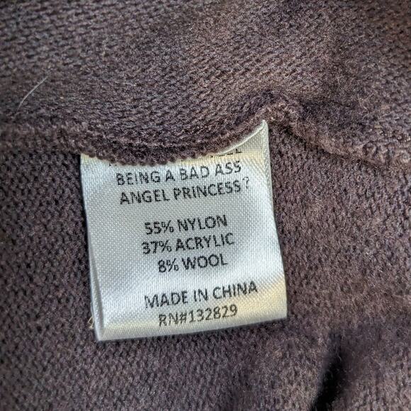 LPA Puff Sleeve Knotted Cropped Sweater Gray Size Small - Picture 8 of 16